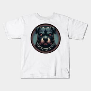 scary pitbull Kids T-Shirt